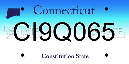 CI9Q065 Connecticut License Plate