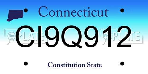 CI9Q912 Connecticut License Plate