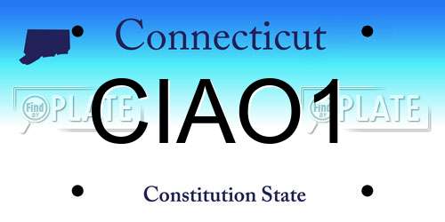 CIAO1 Connecticut License Plate