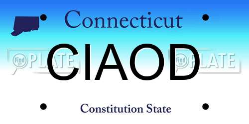 CIAOD Connecticut License Plate