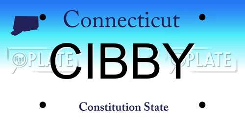 CIBBY Connecticut License Plate