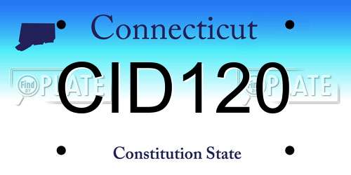 CID120 Connecticut License Plate