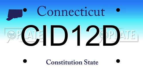 CID12D Connecticut License Plate
