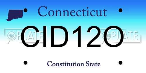 CID12O Connecticut License Plate