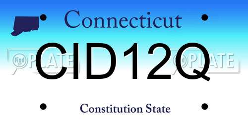 CID12Q Connecticut License Plate