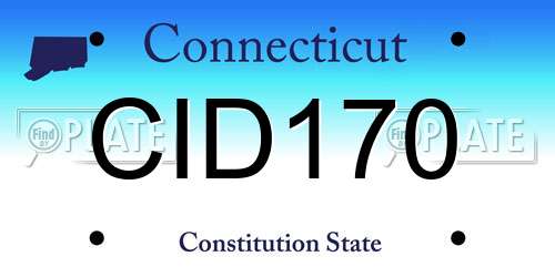 CID170 Connecticut License Plate