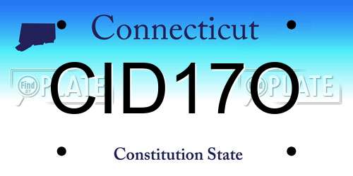 CID17O Connecticut License Plate