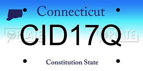 CID17Q Connecticut License Plate