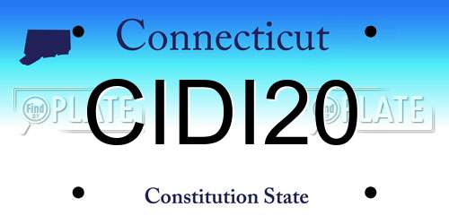 CIDI20 Connecticut License Plate