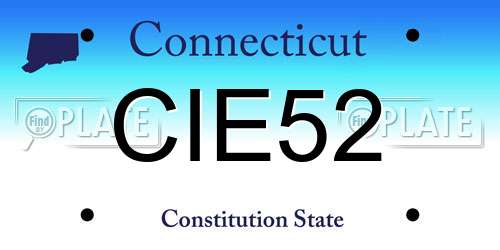 CIE52 Connecticut License Plate