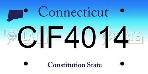 CIF4014 Connecticut License Plate