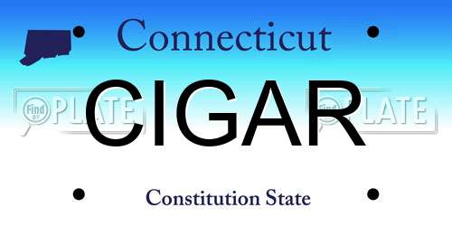 CIGAR Connecticut License Plate