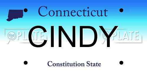 CINDY Connecticut License Plate