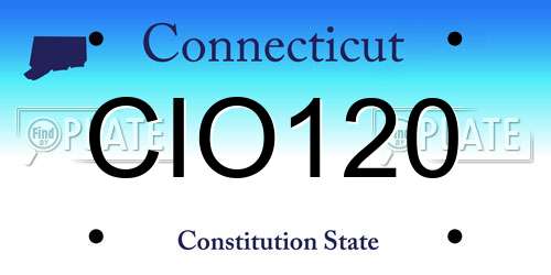 CIO120 Connecticut License Plate