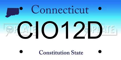CIO12D Connecticut License Plate