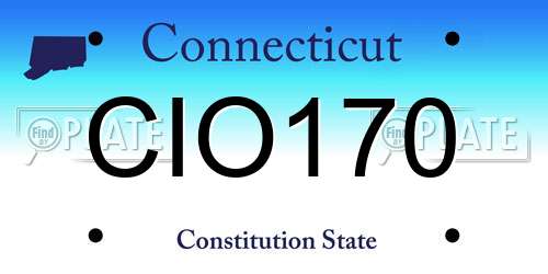 CIO170 Connecticut License Plate