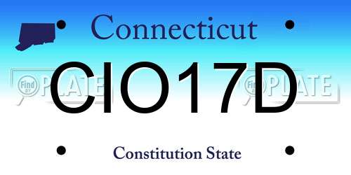 CIO17D Connecticut License Plate
