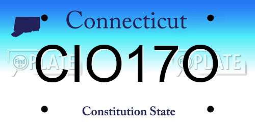 CIO17O Connecticut License Plate