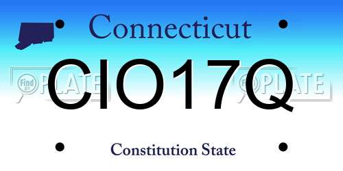 CIO17Q Connecticut License Plate