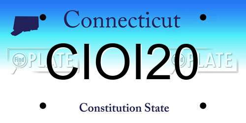 CIOI20 Connecticut License Plate