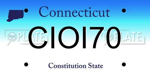 CIOI70 Connecticut License Plate