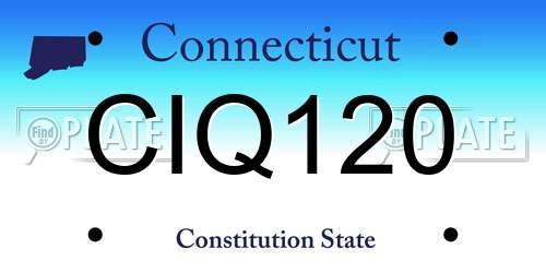 CIQ120 Connecticut License Plate
