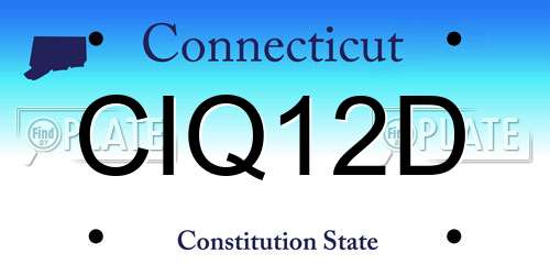 CIQ12D Connecticut License Plate