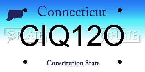 CIQ12O Connecticut License Plate