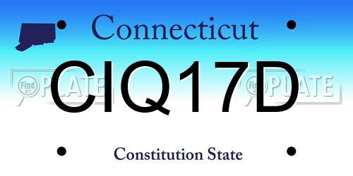 CIQ17D Connecticut License Plate
