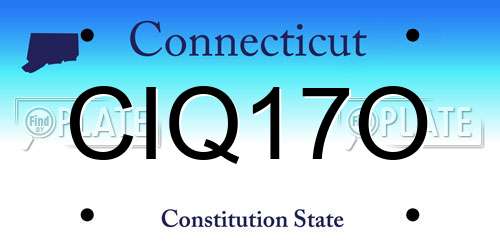 CIQ17O Connecticut License Plate