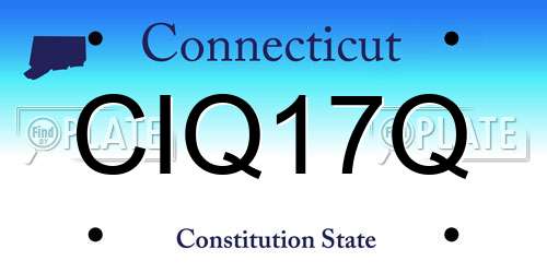 CIQ17Q Connecticut License Plate