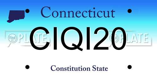 CIQI20 Connecticut License Plate