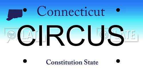 CIRCUS Connecticut License Plate