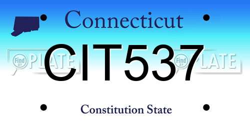 CIT537 Connecticut License Plate