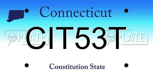 CIT53T Connecticut License Plate