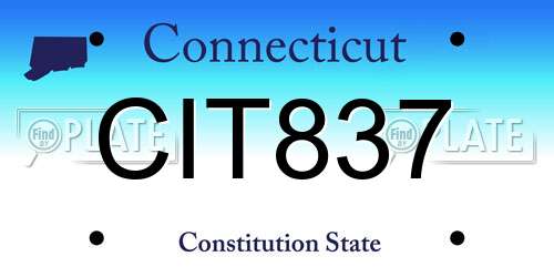CIT837 Connecticut License Plate