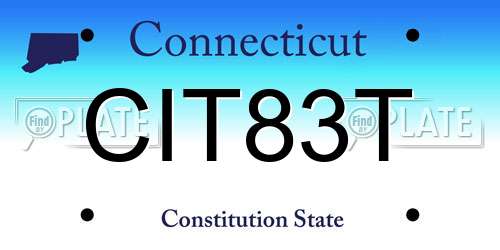 CIT83T Connecticut License Plate
