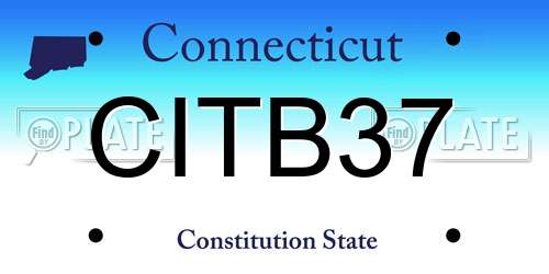 CITB37 Connecticut License Plate