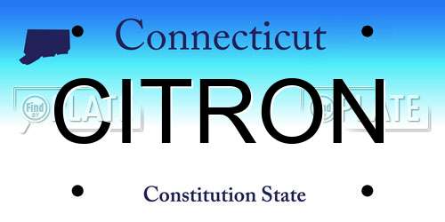 CITRON Connecticut License Plate