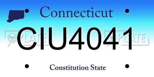 CIU4041 Connecticut License Plate