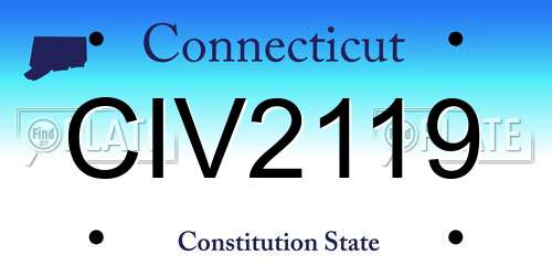 CIV2119 Connecticut License Plate