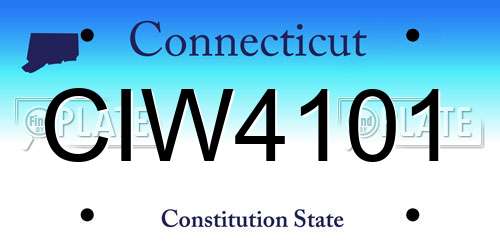 CIW4101 Connecticut License Plate