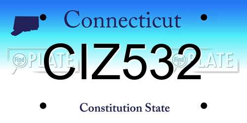 CIZ532 Connecticut License Plate