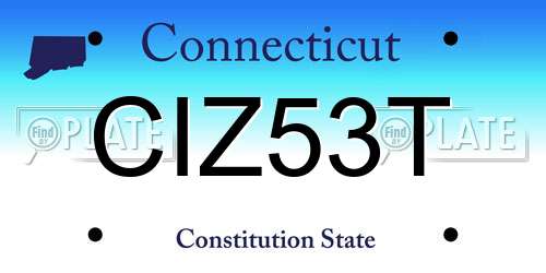 CIZ53T Connecticut License Plate