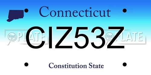 CIZ53Z Connecticut License Plate