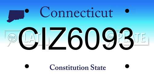 CIZ6093 Connecticut License Plate