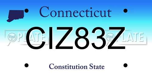 CIZ83Z Connecticut License Plate