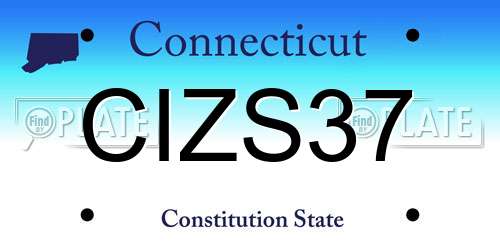CIZS37 Connecticut License Plate