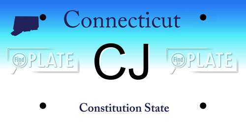 CJ Connecticut License Plate