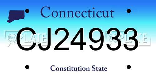 CJ24933 Connecticut License Plate